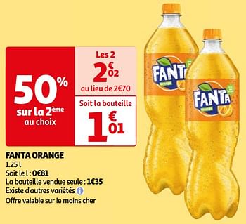 Promoties Fanta orange - Fanta - Geldig van 26/03/2024 tot 01/04/2024 bij Auchan