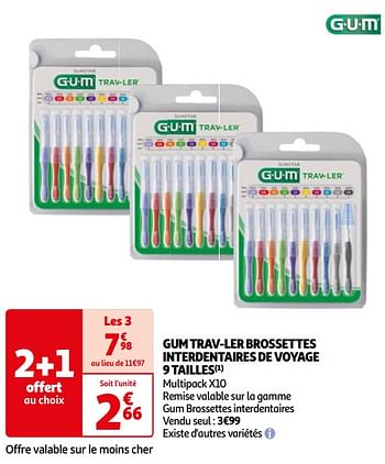 Promoties Gum trav-ler brossettes interdentaires de voyage 9 tailles - GUM - Geldig van 26/03/2024 tot 01/04/2024 bij Auchan