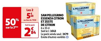 Promoties San pellegrino essenza citron et zeste de citron - San Pellegrino - Geldig van 26/03/2024 tot 01/04/2024 bij Auchan