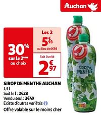 Sirop de menthe auchan-Huismerk - Auchan