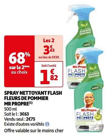 Promoties Spray nettoyant flash fleurs de pommier mr propre - Mr. Proper - Geldig van 26/03/2024 tot 01/04/2024 bij Auchan