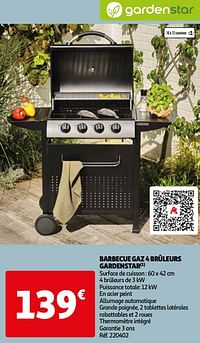 Barbecue gaz 4 brûleurs gardenstar-GardenStar