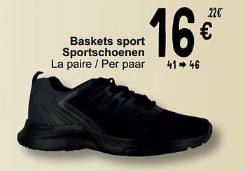 Promotions Baskets sport sportschoenen - Produit maison - Cora - Valide de 19/03/2024 à 30/03/2024 chez Cora