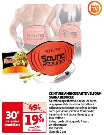 Promoties Ceinture amincissante velform sauna reducer - VELFORM - Geldig van 26/03/2024 tot 01/04/2024 bij Auchan