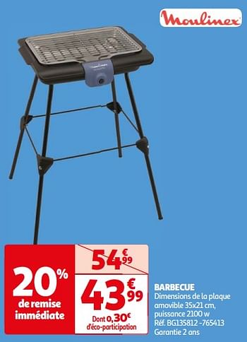 Promoties Moulinex barbecue bg135812 - Moulinex - Geldig van 26/03/2024 tot 01/04/2024 bij Auchan