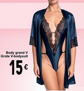 Promoties Body grand v grote v-bodysuit - NoirSatine - Geldig van 19/03/2024 tot 30/03/2024 bij Cora