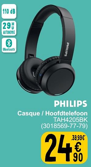 Promotions Casque - hoofdtelefoon tah4205bk - Philips - Valide de 19/03/2024 à 30/03/2024 chez Cora