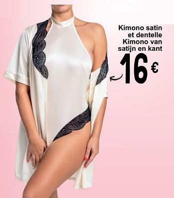 Promoties Kimono satin et dentelle kimono van satijn en kant - NoirSatine - Geldig van 19/03/2024 tot 30/03/2024 bij Cora