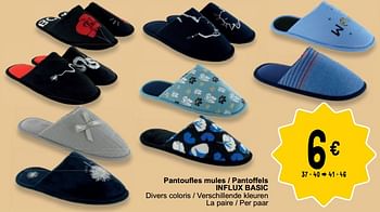Promoties Pantoufl es mules - pantoffels influx basic - INFLUX - Geldig van 19/03/2024 tot 30/03/2024 bij Cora