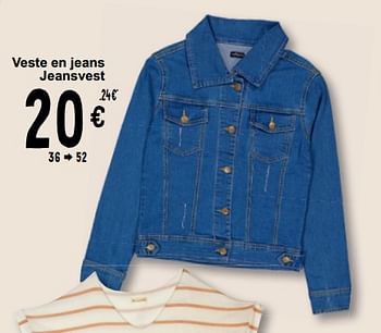Promotions Veste en jeans jeansvest - Produit maison - Cora - Valide de 19/03/2024 à 30/03/2024 chez Cora