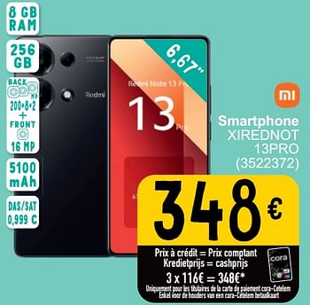 Promotions Xiaomi smartphone xirednot 13pro - Xiaomi - Valide de 19/03/2024 à 30/03/2024 chez Cora