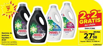 Promoties Gamme de lessives liquides + ariel - Ariel - Geldig van 20/03/2024 tot 02/04/2024 bij Carrefour