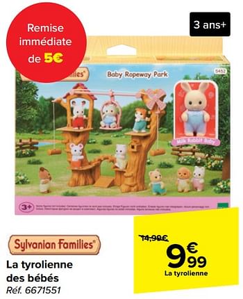 Promoties La tyrolienne des bébés - Sylvanian Families - Geldig van 20/03/2024 tot 02/04/2024 bij Carrefour