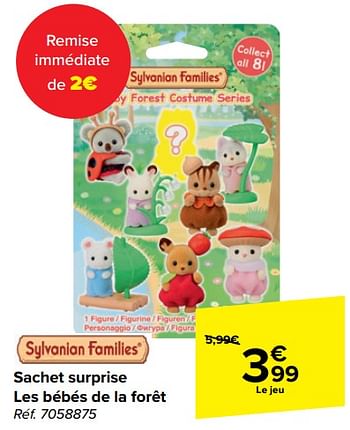 Promoties Sachet surprise les bébés de la forêt - Sylvanian Families - Geldig van 20/03/2024 tot 02/04/2024 bij Carrefour