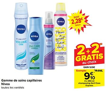 Promotions Shampooing 2en1 care express - Nivea - Valide de 20/03/2024 à 02/04/2024 chez Carrefour