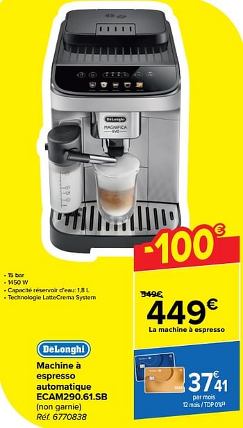 Promotions Delonghi machine à espresso automatique ecam290.61.sb - Delonghi - Valide de 20/03/2024 à 02/04/2024 chez Carrefour