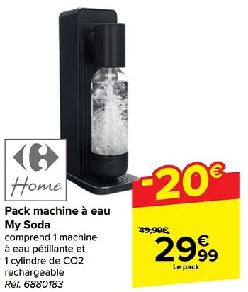 Promoties Pack machine à eau my soda - Huismerk - Carrefour  - Geldig van 20/03/2024 tot 02/04/2024 bij Carrefour