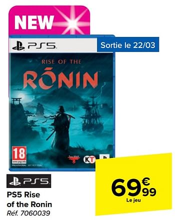 Promoties Ps5 rise of the ronin - Sony Computer Entertainment Europe - Geldig van 20/03/2024 tot 02/04/2024 bij Carrefour