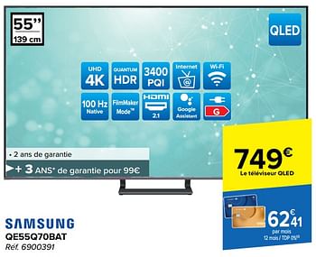 Promoties Samsung qled tv qe55q70bat - Samsung - Geldig van 20/03/2024 tot 02/04/2024 bij Carrefour