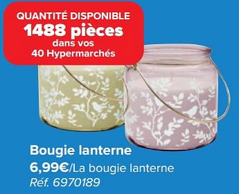 Promotions Bougie lanterne - Produit maison - Carrefour  - Valide de 20/03/2024 à 02/04/2024 chez Carrefour