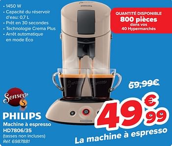 Promoties Philips machine à espresso hd7806-35 - Philips - Geldig van 20/03/2024 tot 02/04/2024 bij Carrefour
