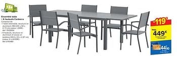 Promotions Ensemble table + 6 fauteuils canberra - Produit maison - Carrefour  - Valide de 20/03/2024 à 06/05/2024 chez Carrefour