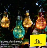 Promotions Ampoule solaire à suspendre - Produit maison - Carrefour  - Valide de 20/03/2024 à 06/05/2024 chez Carrefour