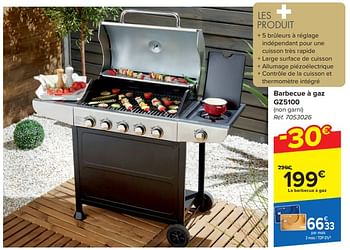 Promoties Barbecue à gaz gz5100 - Huismerk - Carrefour  - Geldig van 20/03/2024 tot 06/05/2024 bij Carrefour