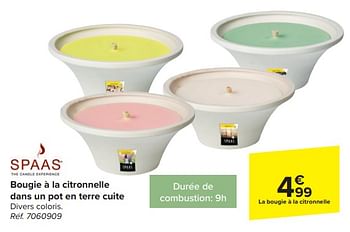 Promoties Bougie à la citronnelle dans un pot en terre cuite - Spaas - Geldig van 20/03/2024 tot 06/05/2024 bij Carrefour