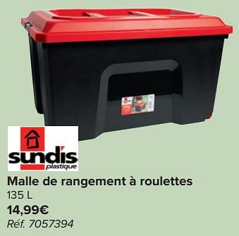 Promoties Malle de rangement à roulettes - Sundis - Geldig van 20/03/2024 tot 06/05/2024 bij Carrefour