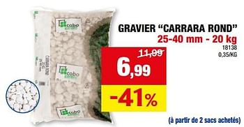 Promoties Gravier carrara rond - Cobo Garden - Geldig van 20/03/2024 tot 31/03/2024 bij Hubo