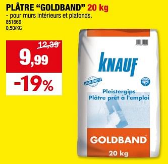 Promoties Plâtre goldband - Knauf - Geldig van 20/03/2024 tot 31/03/2024 bij Hubo