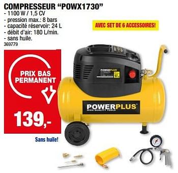 Promoties Powerplus compresseur powx1730 - Powerplus - Geldig van 20/03/2024 tot 31/03/2024 bij Hubo
