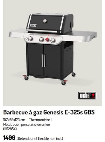 Promoties Barbecue à gaz genesis e-325s gbs - Weber - Geldig van 17/02/2024 tot 31/08/2024 bij Oh'Green