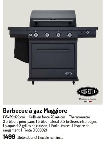 Promoties Barbecue à gaz maggiore - Boretti - Geldig van 17/02/2024 tot 31/08/2024 bij Oh'Green