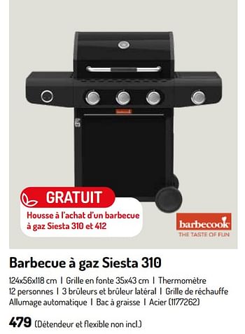 Promotions Barbecue à gaz siesta 310 - Barbecook - Valide de 17/02/2024 à 31/08/2024 chez Oh'Green