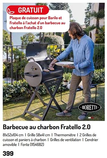 Promotions Barbecue au charbon fratello 2.0 - Boretti - Valide de 17/02/2024 à 31/08/2024 chez Oh'Green