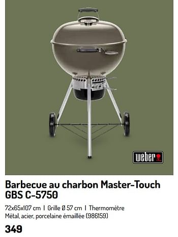 Promoties Barbecue au charbon master-touch gbs c-5750 - Weber - Geldig van 17/02/2024 tot 31/08/2024 bij Oh'Green