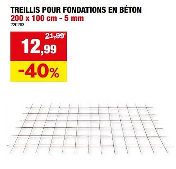 Promotions Treillis pour fondations en béton - Produit maison - Hubo  - Valide de 20/03/2024 à 31/03/2024 chez Hubo