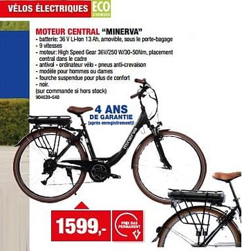 Promoties Vélos électriques moteur central minerva - Minerva - Geldig van 20/03/2024 tot 31/03/2024 bij Hubo
