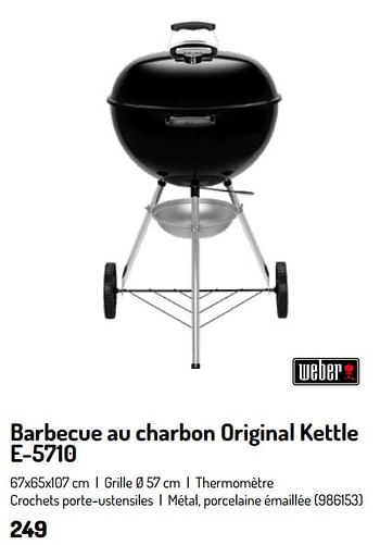 Promoties Barbecue au charbon original kettle e-5710 weber - Weber - Geldig van 17/02/2024 tot 31/08/2024 bij Oh'Green