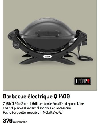 Promotions Barbecue électrique q 1400 weber - Weber - Valide de 17/02/2024 à 31/08/2024 chez Oh'Green