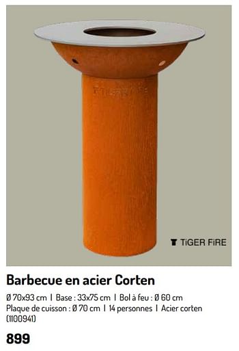 Promoties Barbecue en acier corten - Tiger Fire - Geldig van 17/02/2024 tot 31/08/2024 bij Oh'Green