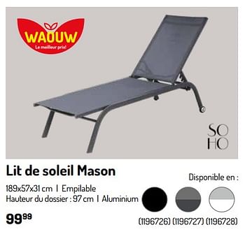 Promoties Lit de soleil mason - Soho - Geldig van 17/02/2024 tot 31/08/2024 bij Oh'Green