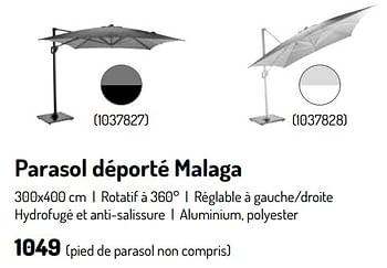 Promoties Parasol déporté malaga - Huismerk - Oh'Green - Geldig van 17/02/2024 tot 31/08/2024 bij Oh'Green