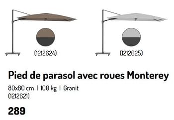 Promotions Pied de parasol avec roues monterey - Produit Maison - Oh'Green - Valide de 17/02/2024 à 31/08/2024 chez Oh'Green