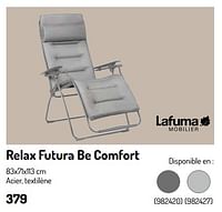 Promotions Relax futura be comfort - Lafuma - Valide de 17/02/2024 à 31/08/2024 chez Oh'Green