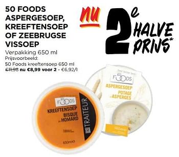 Promoties 50 foods aspergesoep, kreeftensoep of zeebrugse vissoep - 50 Foods - Geldig van 27/03/2024 tot 02/04/2024 bij Jumbo