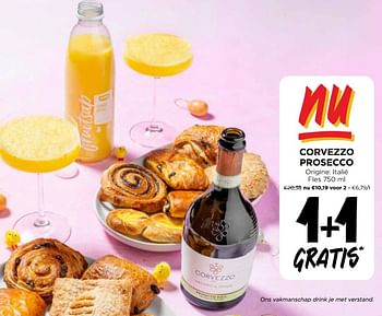 Promotions Corvezzo prosecco - Mousseux - Valide de 27/03/2024 à 02/04/2024 chez Jumbo