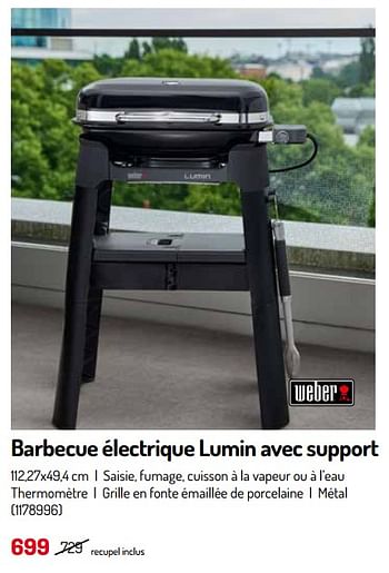 Promoties Weber barbecue électrique lumin avec support - Weber - Geldig van 17/02/2024 tot 31/08/2024 bij Oh'Green